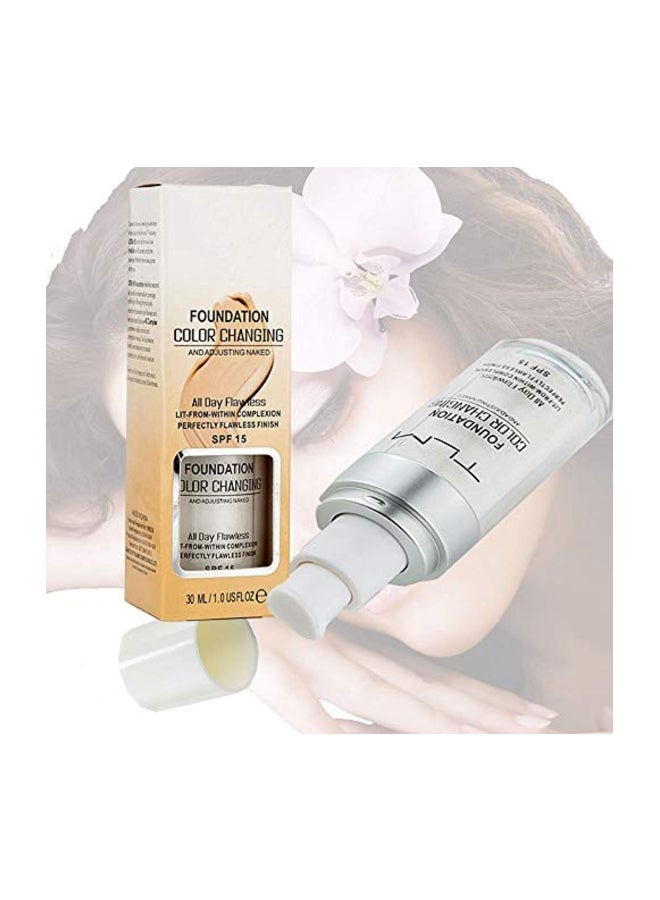 تي إل إم قطعتان من كريم أساس متغير اللون طوال اليوم، بشرة خالية من العيوب، من الداخل، لمسة نهائية مثالية، عامل حماية من الشمس SPF 15 - Image 2