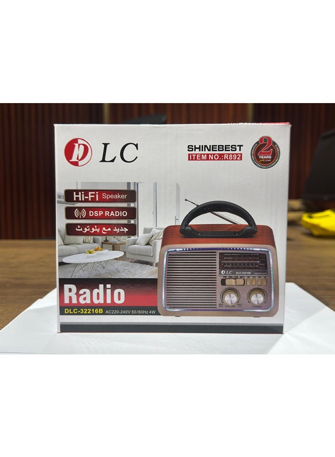 DLC Bluetooth Portable Radio 32216B Brown/Gold/Black - Image 4