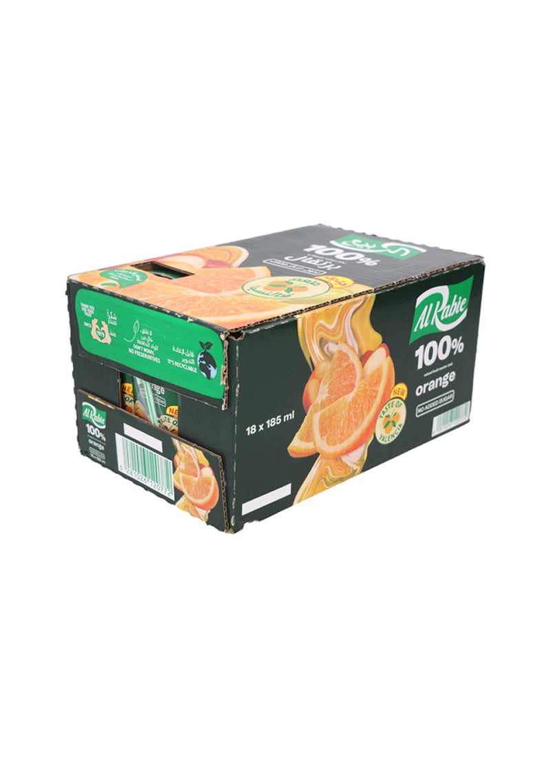 Orange Juice, 185 ml × 18 Pack of 18