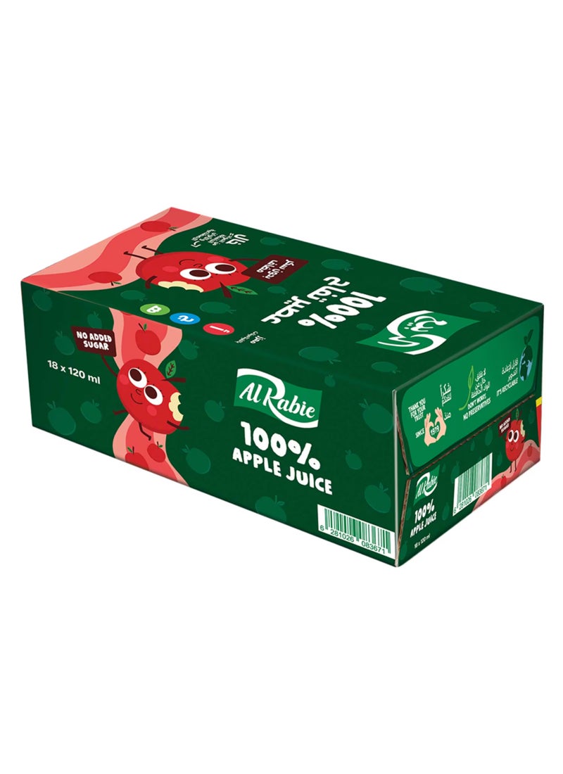 Al Rabie Premium Apple Juice 120ml Pack of 18 - Image 1