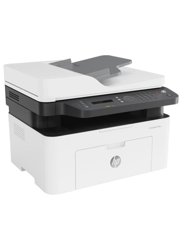 HP Laser MFP 137fnw Printer - Print, Copy, Scan, Fax - Black and white, Printer for Small Medium Business [4ZB84A] White/Grey - Image 1