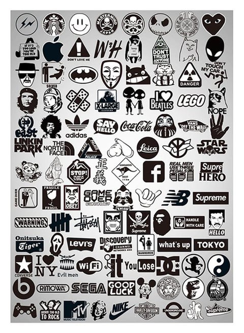 100-Piece Transparent Decorative Sticker Multicolour 4 x 10cm