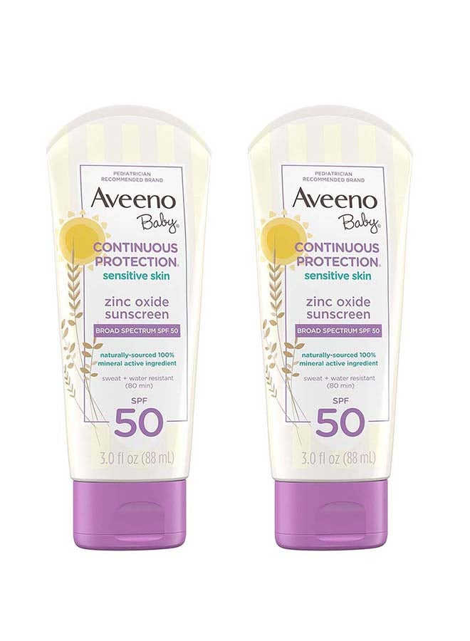 Aveeno Pack Of 2 Continuous Protection Sunscreen Lotion SPF 50 - 88 ml - Image 1