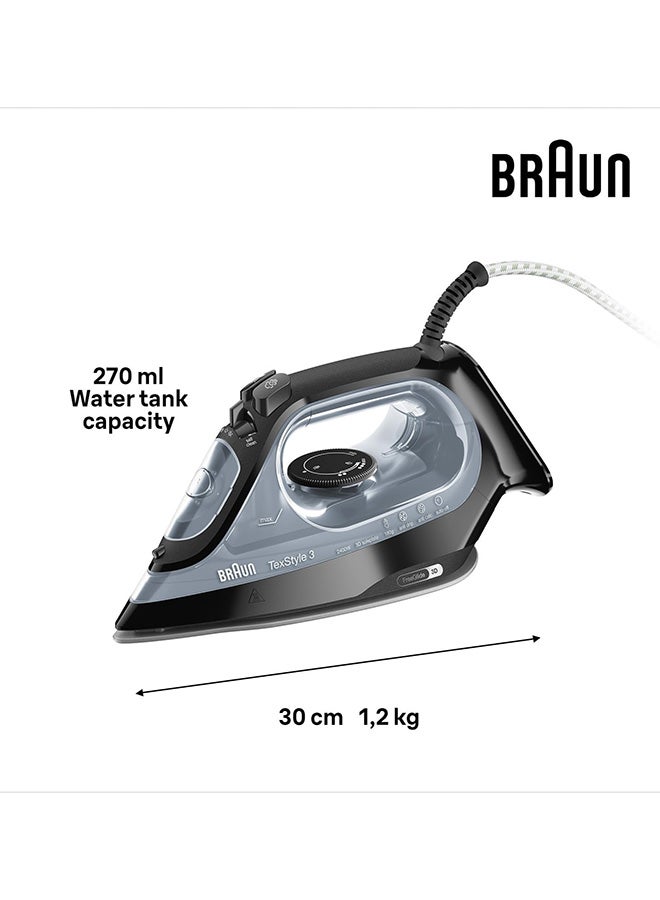 براون مكواة بخار تكستايل 3 270 ml 2400 W SI3055BK أسود - Image 3