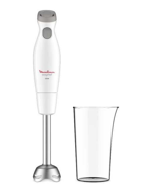 MOULINEX Easy Chef Hand Blender With 800 Ml Beaker, 450W, White, Plastic/Stainless Steel, Dd451127, min 2 yrs warranty DD451127/DD45A127 White Snow / Pepper