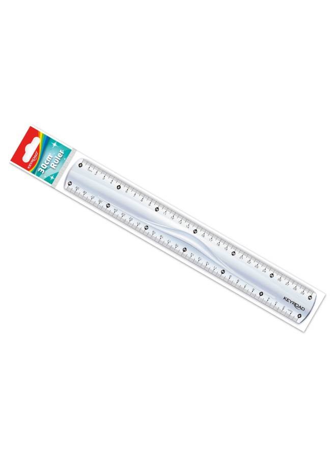 Generic Keyroad Plastic Ruler 30 cm KR971609 Clear/Blue