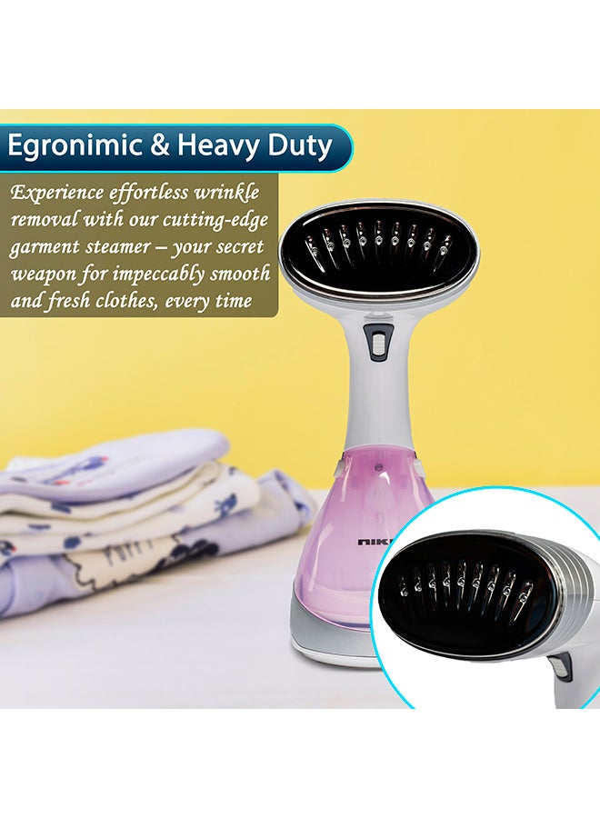 NIKAI Handheld Garment Steamer, 330 ml Removable Water Tank, Stainless Steel Panel, Overheat Protection 330 ml 1000 W NGS88H Multicolour  - Image 3