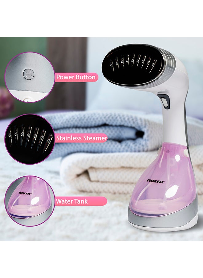 NIKAI Handheld Garment Steamer, 330 ml Removable Water Tank, Stainless Steel Panel, Overheat Protection 330 ml 1000 W NGS88H Multicolour  - Image 4