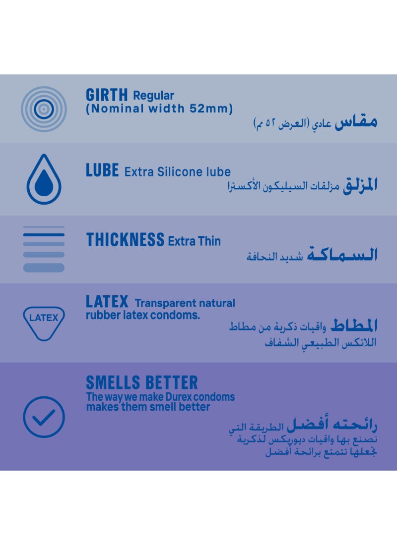 Durex Invisible Extra Thin Lubricated Condoms 12 Pieces  - Image 5