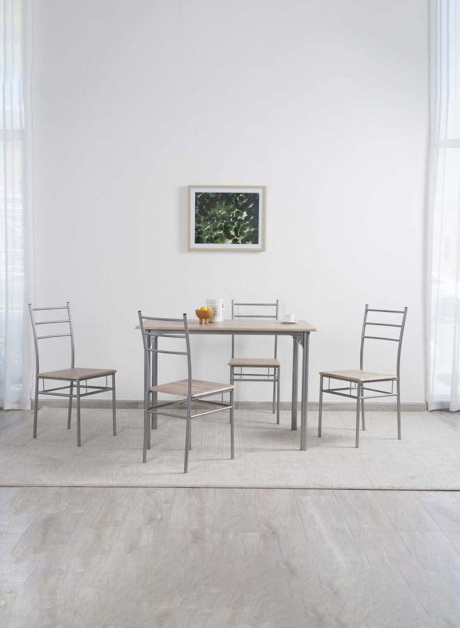 بان هوم  طقم طاولة طعام لايف ستايل من 5 قطع فضي/بيج 111 cm x 71 cm x 77سم  - Image 1