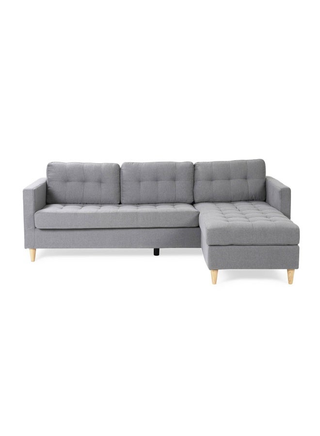 4 Seater | Cassimore Right Corner Sofa | L-Shaped | Fabric Material | 220 L x  53 H x 155 W " Grey/Brown