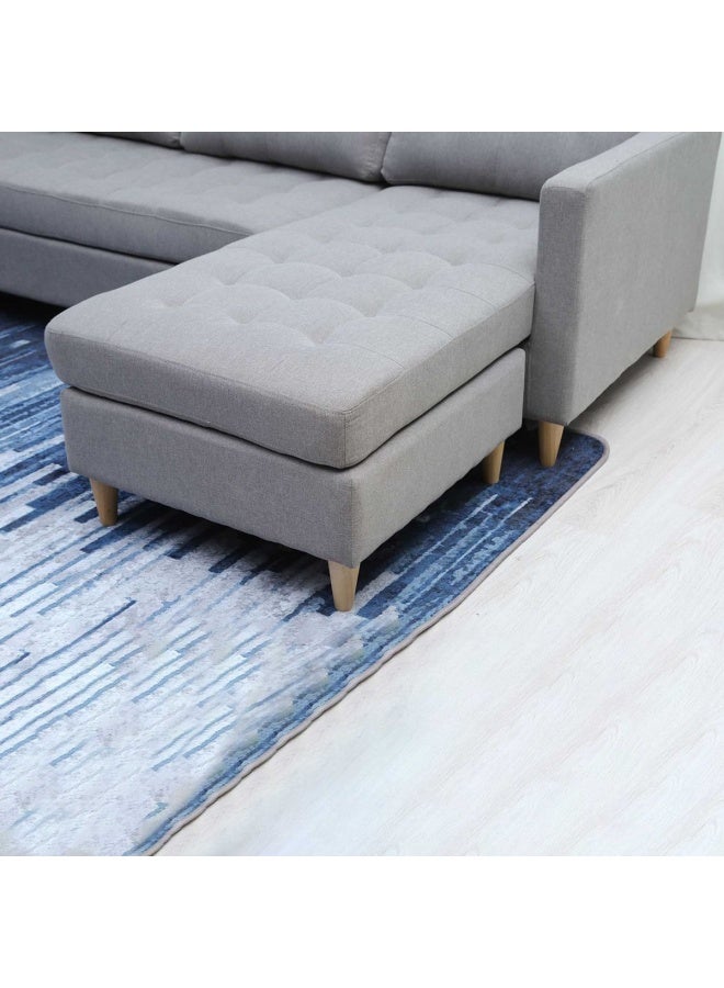 4 Seater | Cassimore Right Corner Sofa | L-Shaped | Fabric Material | 220 L x  53 H x 155 W " Grey/Brown
