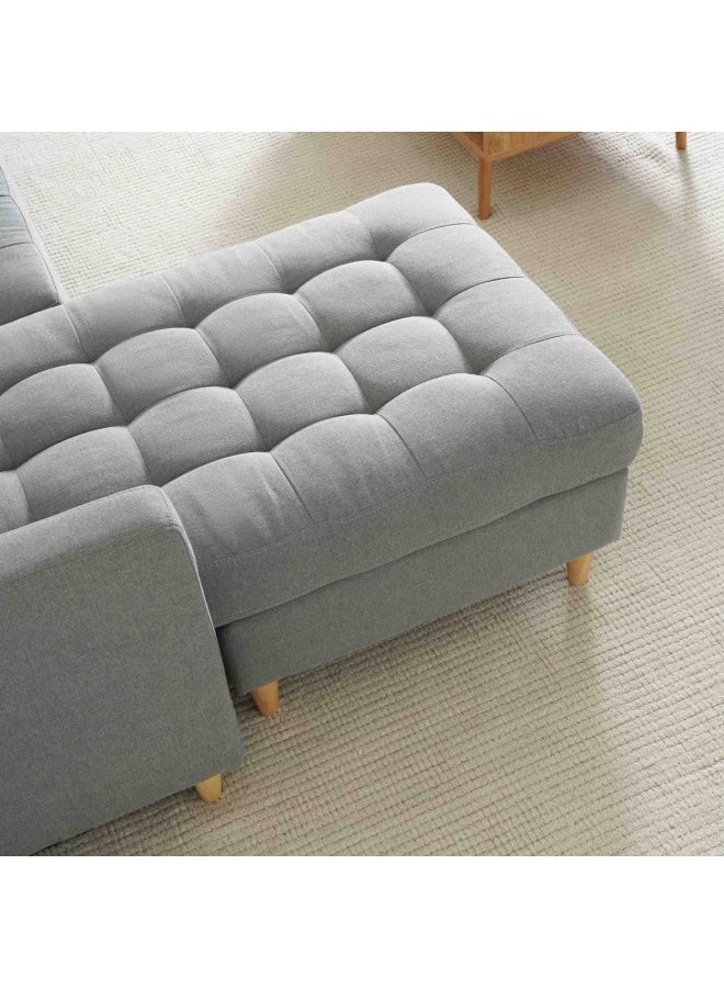4 Seater | Cassimore Right Corner Sofa | L-Shaped | Fabric Material | 220 L x  53 H x 155 W " Grey/Brown