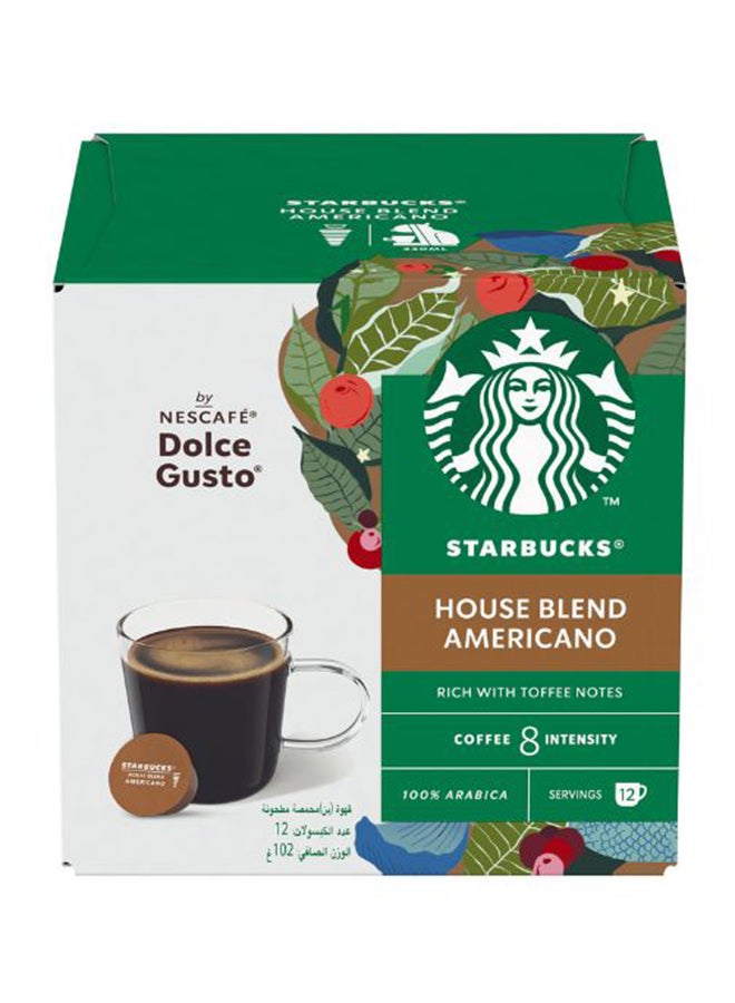 Starbucks Dolce Gusto Medium House Blend 12 Capsules Americano Americano 8.5grams  - Image 1