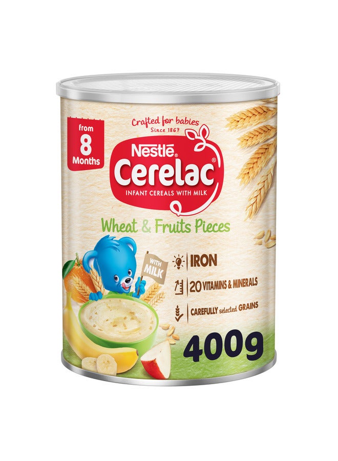 Cerelac Cerelac Infant Cereal Tin With Wheat And Fruits Pieces 400grams - Image 1