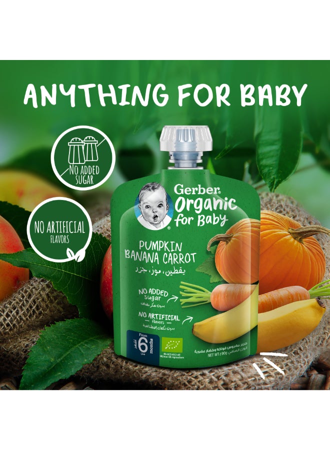 Gerber Organic Pumpking, Banana And Carrot Pouch Puree 90grams  - Image 4