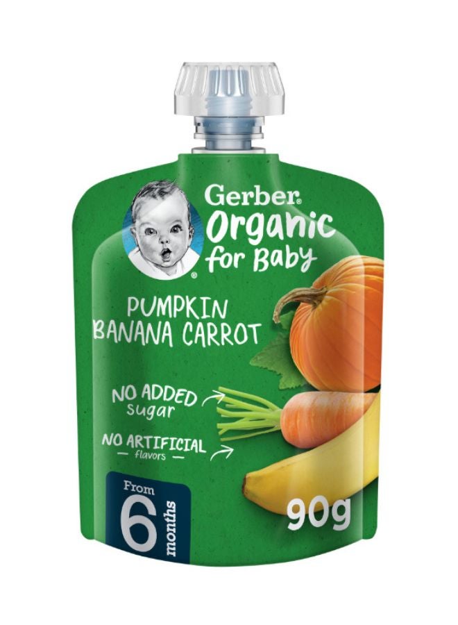 Gerber Organic Pumpking, Banana And Carrot Pouch Puree 90grams  - Image 1