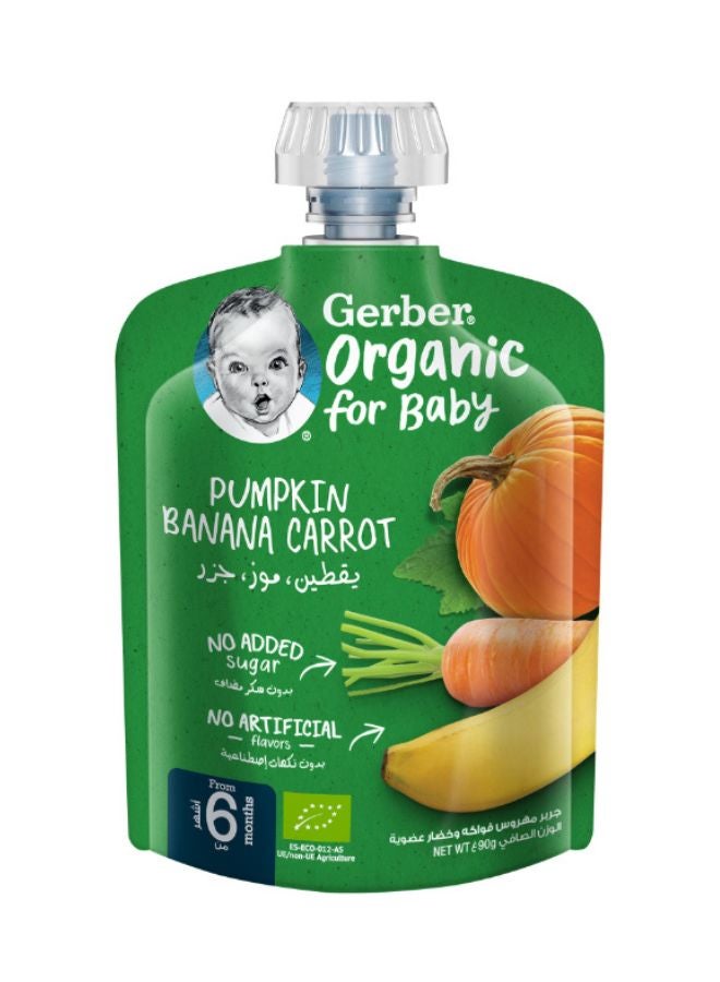 Gerber Organic Pumpking, Banana And Carrot Pouch Puree 90grams  - Image 3