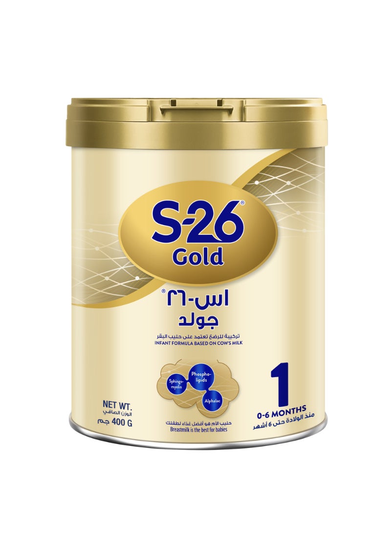 S26 Wyeth Nutrition Pro Gold Stage 1, 0-6 Months Premium Starter Infant Formula for Babies 400grams - Image 2