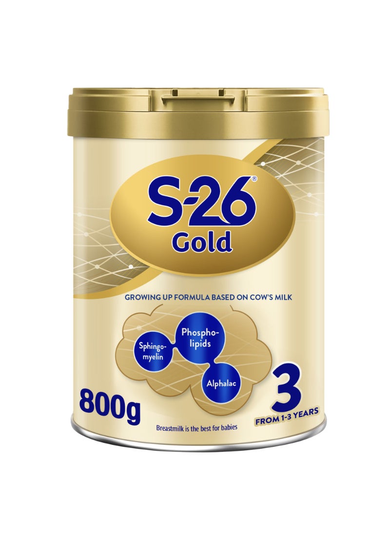 S.26 حليب بودرة S-26 بروجرس جولد بتركيبة النمو للمرحلة العمرية الثالثة من سنة واحدة إلى 3 سنوات 800جرام - Image 1