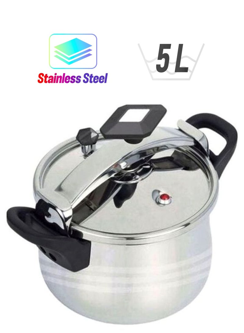 ديسيني وعاء طهي بالضغط من الستانلس ستيل أسود/ فضي 5لترات - Image 1