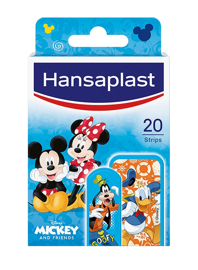 Hansaplast Disney Mickey And Friends Wound Plasters Kids Plasters  Water-Resistant Skin Friendly Painless To Remove Printed Plasters 20 Strips  - Image 1