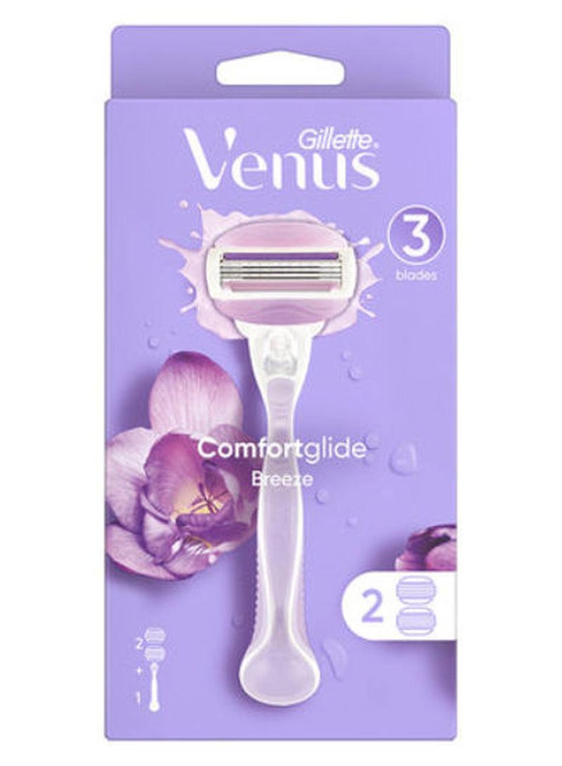Gillette 2-Piece Venus Comfortglide Breeze Razor Set Purple