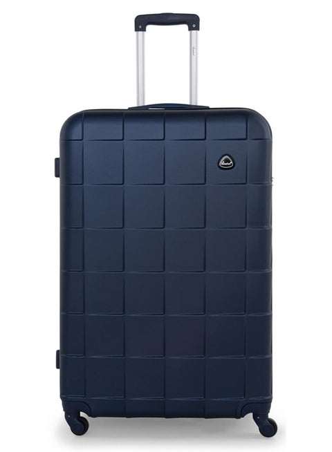 Hard Case Travel Bags Medium Checked Luggage Trolley ABS Lightweight Suitcase with 4 Spinner Wheels A207 Blue
