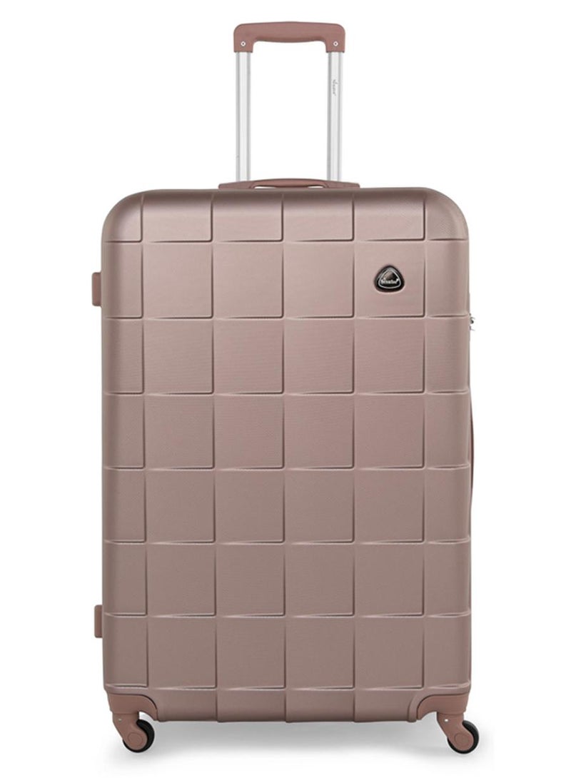 SENATOR Hard Case Travel Bags Medium Checked Luggage Trolley ABS Lightweight Suitcase with 4 Spinner Wheels A207 Rose Gold - Image 1