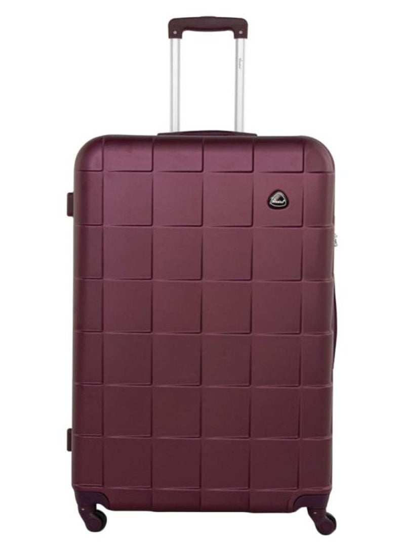 SENATOR Hard Case Travel Bags Medium Checked Luggage Trolley ABS Lightweight Suitcase with 4 Spinner Wheels A207 Burgundy - Image 1