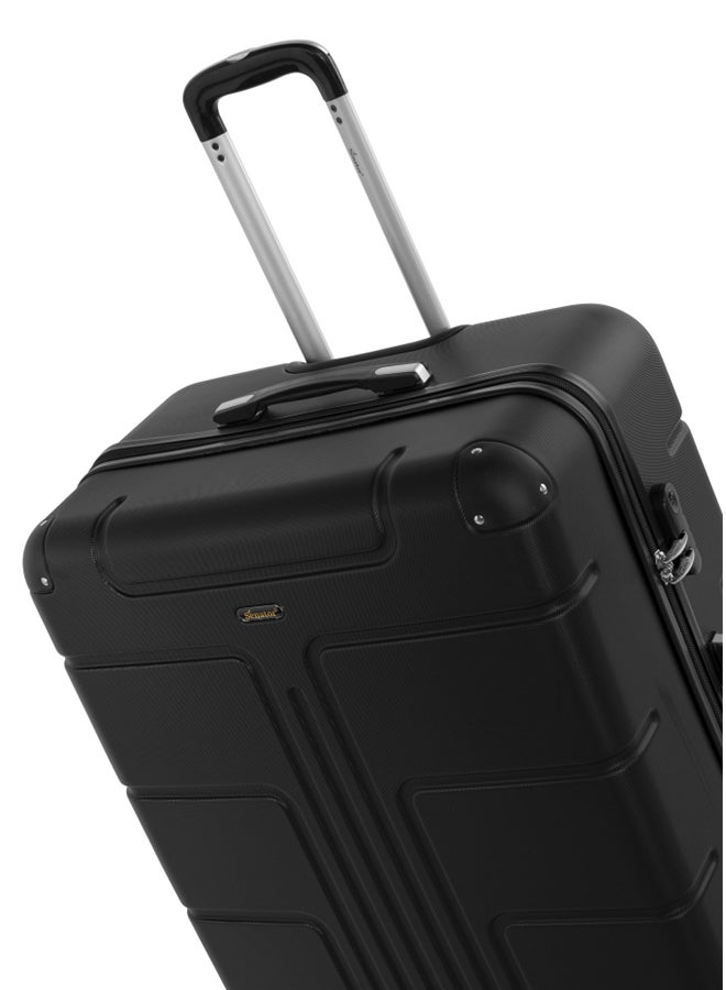 SENATOR Hard Case Travel Bag Large Checked Luggage Trolley ABS Lightweight Suitcase with 4 Spinner Wheels A1012 Black - Image 4