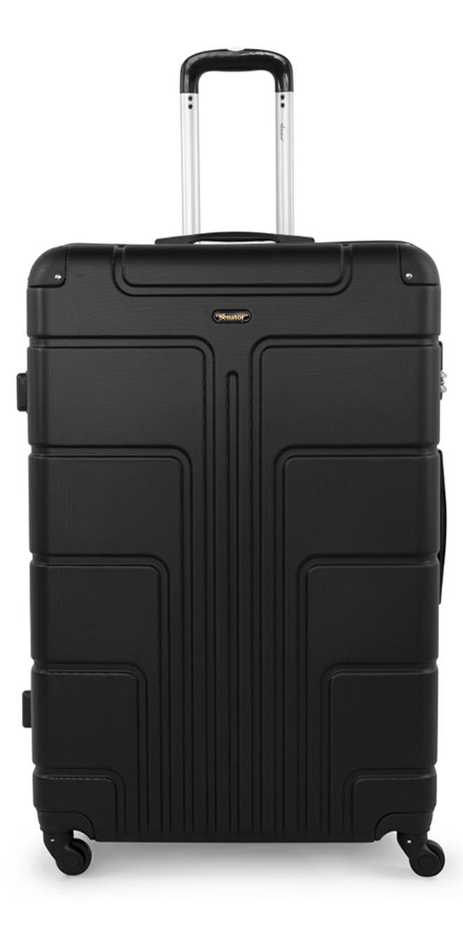 SENATOR Hard Case Travel Bag Extra Large Checked Luggage Trolley ABS Lightweight Suitcase with 4 Spinner Wheels A1012 Black - Image 1
