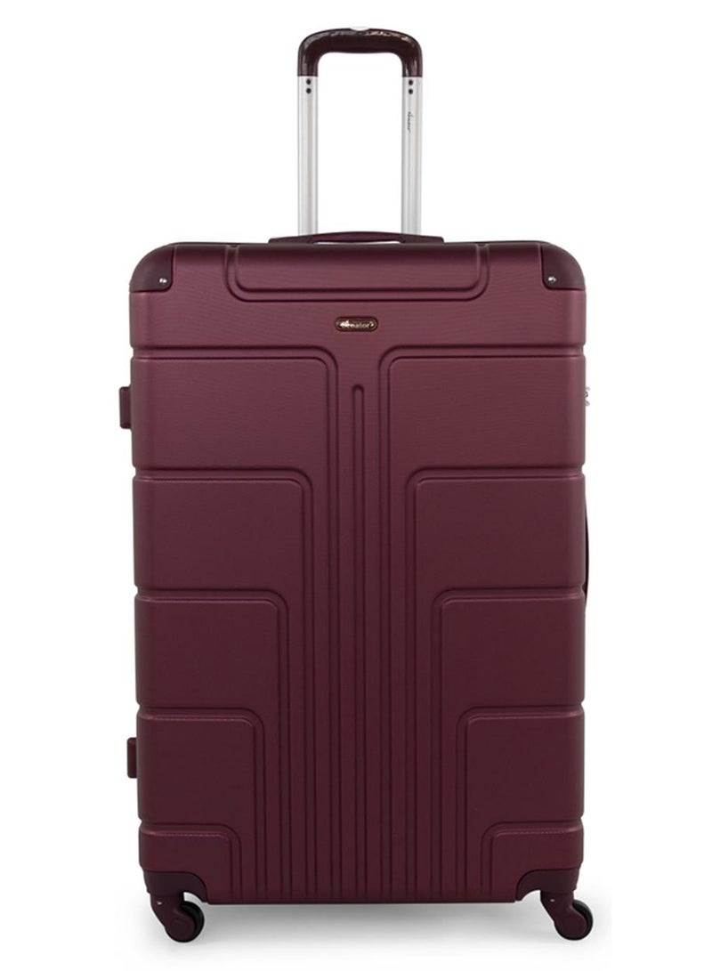SENATOR Hard Case Travel Bag Large Checked Luggage Trolley ABS Lightweight Suitcase with 4 Spinner Wheels A1012 Burgundy - Image 1