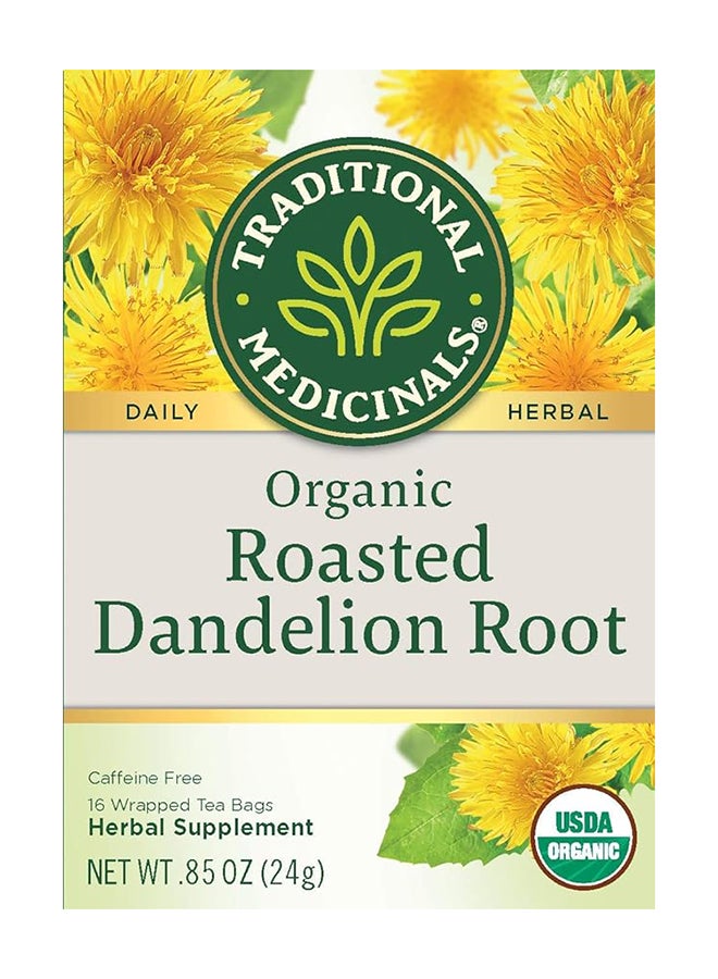 Traditional Medicinals - Organic Roasted Dandelion Root Tea Bags Stimulates Liver And Supports Healthy Digestion Caffeine Free 16 Tea Bags 24G - Image 1