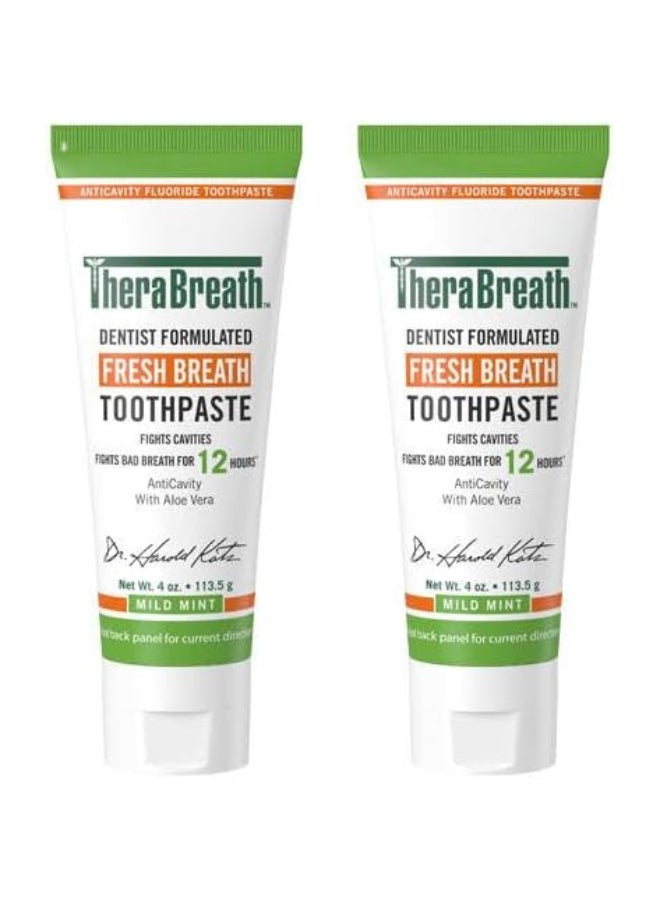 TheraBreath - 2-Piece Fresh Breath Toothpaste 2 x 4 Ounce - Image 1