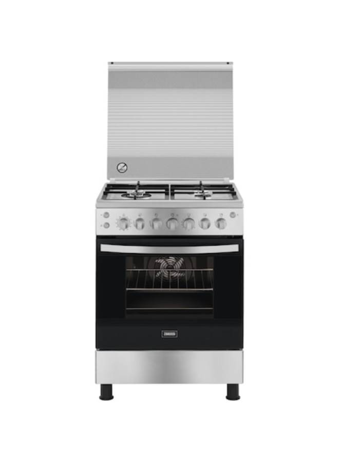 ZANUSSI - 4 Burners Gas Cooker Coolcast ZCG61296XA Silver/Black - Image 1