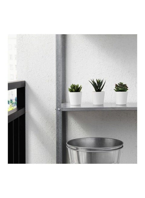 3-Piece Artificial Plant With Pot Green/White