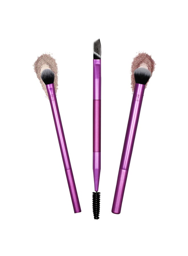 REAL TECHNIQUES Eye Shade And Blend Brush Set Purple/Black - Image 3