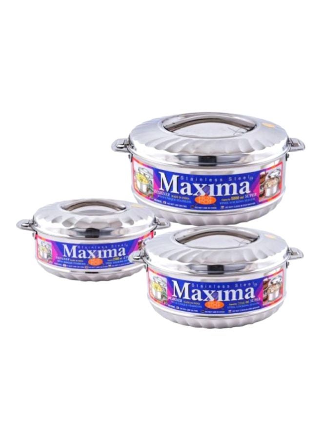Maxima - 3-Piece Food Container Set With Lid Silver 3-Piece - Image 1