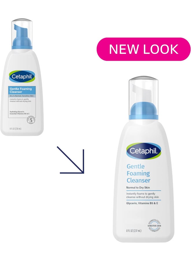 Cetaphil - Gentle Foaming Cleanser, Normal To Dry Skin, 8 Fl Oz Packaging May Vary 236ml - Image 1