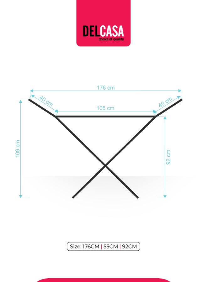 ديلكاسا مجفف الملابس برفوف من الألومنيوم مع مساحة تجفيف لألوان متنوعة فضي / أزرق 18متر - Image 5
