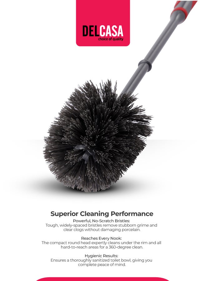 DELCASA Toilet Cleaning Brush Grey/Red - Image 2
