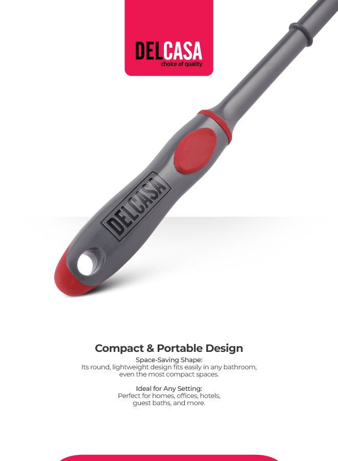 DELCASA Toilet Cleaning Brush Grey/Red - Image 4
