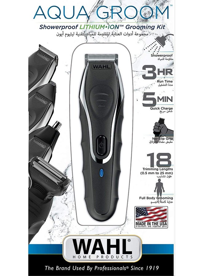 وال ماكينة الحلاقة أكوا بليد مع 4 رؤوس أسود - Image 1