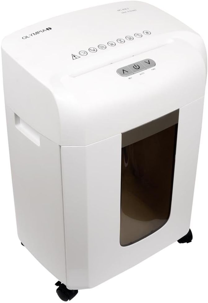 Olympia MC 408.2 Micro-Cut Paper Shredder - 16L Capacity, 65dB Noise Level, White White - Image 1