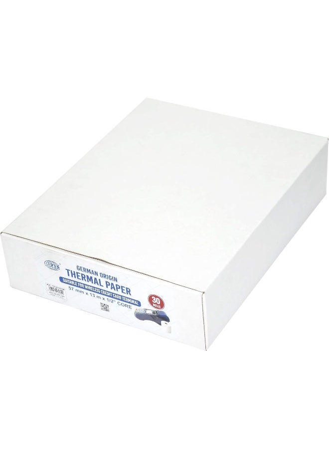 FIS Thermal Paper Roll - 57mm Wide, 13 Meters Long, 30 Rolls - Image 3