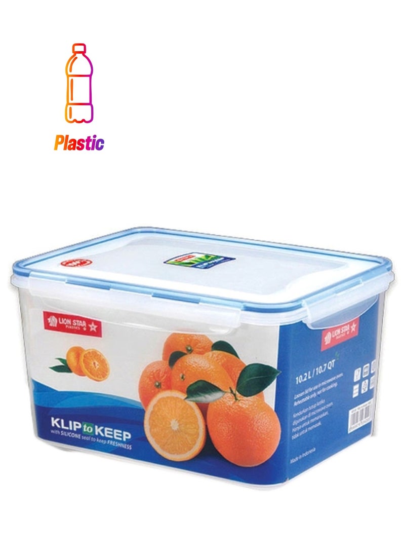 Klip To Keep Food Container With Lid Clear/Blue
