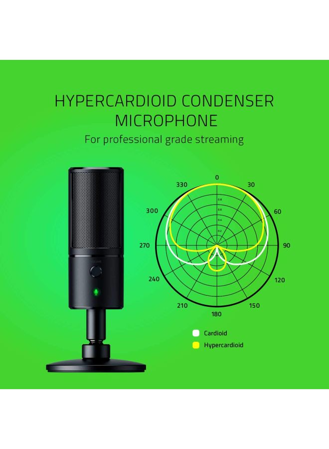 RAZER - Seiren Emote - Streaming Condenser Mic with Emoticon Display, Hypercardioid Condenser Microphone, 8-Bit Emoticon Led Display, Stream Reactive Emoticons - Black, USB - Image 1
