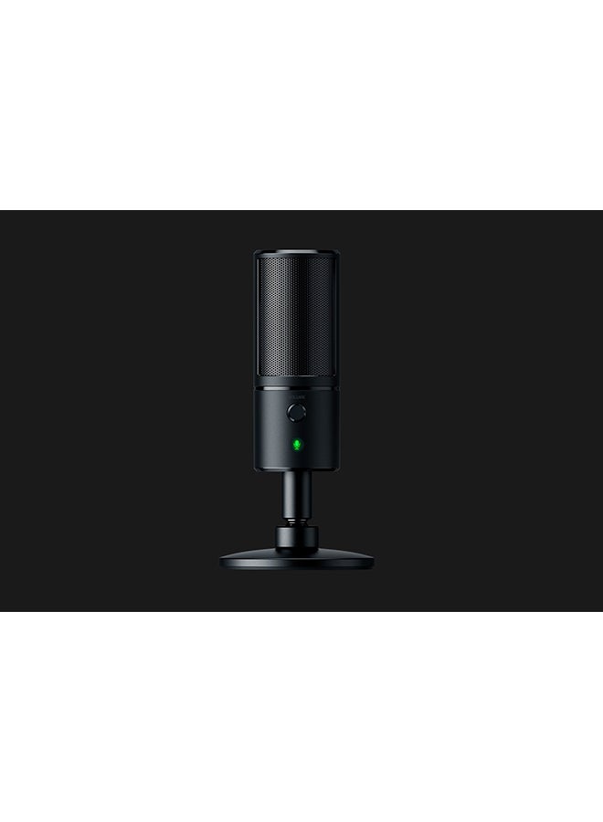 RAZER - Seiren Emote - Streaming Condenser Mic with Emoticon Display, Hypercardioid Condenser Microphone, 8-Bit Emoticon Led Display, Stream Reactive Emoticons - Black, USB - Image 1