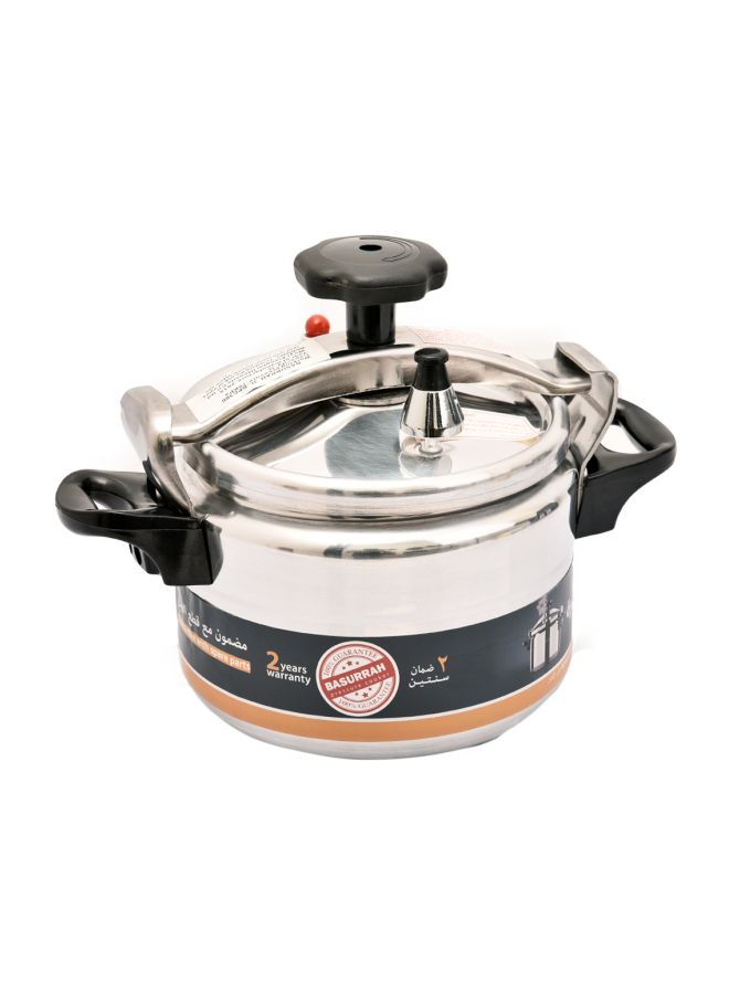 BASURRAH Pressure Cooker Silver/Black 4Liters 
